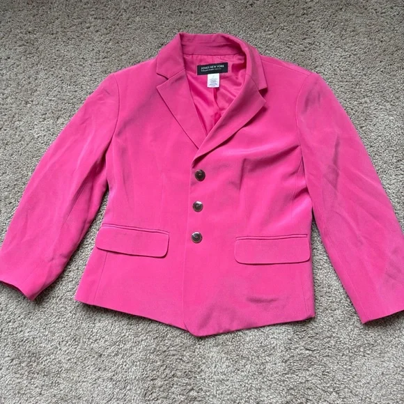 Jones New York Petite Hot Pink Blazer Suit Jacket 6p - Picture 1 of 7